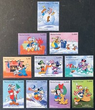 SIERRA LEONE DISNEY CHRISTMAS STAMPS SET 1995 MNH MICKEY MINNIE DONALD GOOFY
