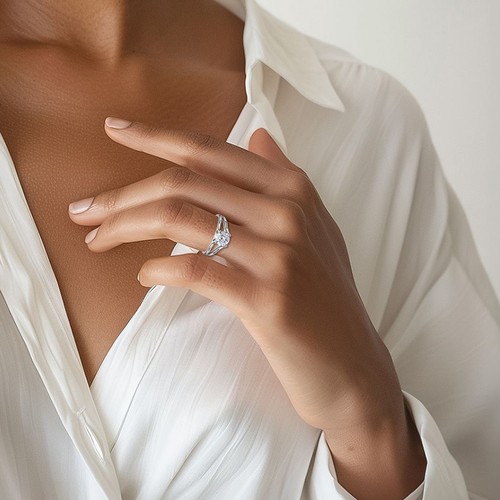 Bague diamant cultiv - cultiv�, en
