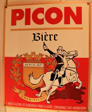 Plaque émaillée Picon, bière,  par JMB Paris, hauteur 50cm x 40cm