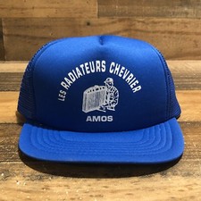 VTG Les Radiateurs Chevrier Snapback Trucker Cap Mens Blue Amos Quebec 90s READ