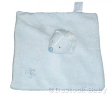 Doudou plat herisson bleu