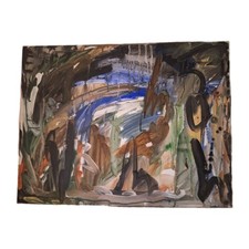 Oil painting on canvas abstract scene .large modern painting 