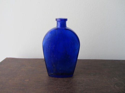 Flacon vide verre bleu cobalt