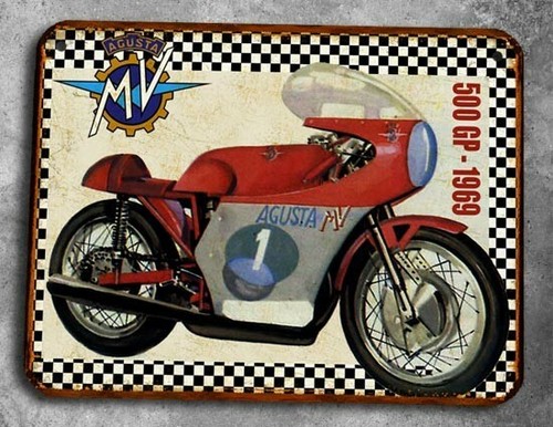 Plaque metal vintage agusta - plaque,