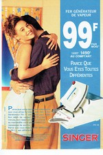 1993 Advertising 108 Singer & Mathilda May Steam Iron Advertising
