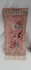Rare tapis chinois Soie 31x61 cm avec certificat 
