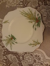 ASSIETTE  PORCELAINE ANGLAISE   BROOM  ROYAL  STAFFORD    BONE  CHINA