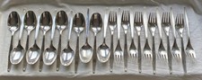 CHRISTOFLE ORLY Silver Metal Cutlery Set 12 Forks + 12 Spoons