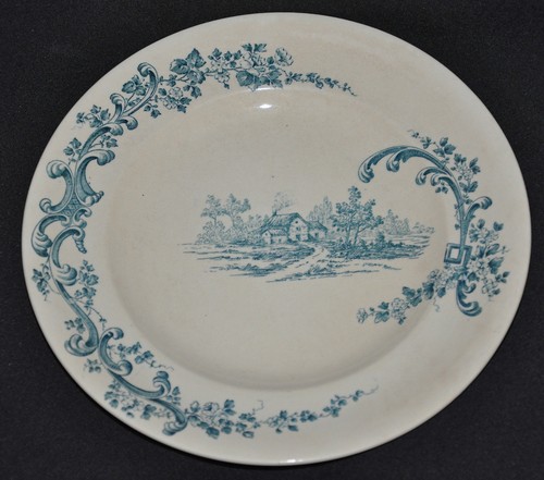 Vintage longwy plate pompadour - vintage,