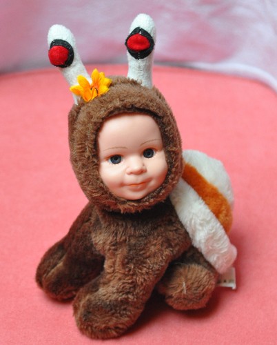 Doudou tête poupée escargot - tête,