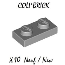 Lego 3023 - 10x Plaque / Plate 1x2 - Gris / Light Bluish Gray - 6225 28653 NEUF