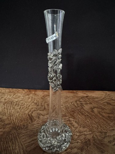Vase soliflore verre étain - vase,