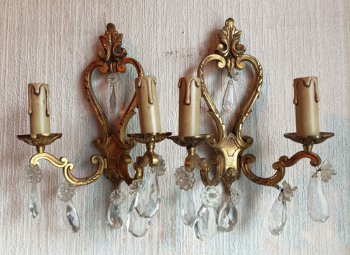 Paire appliques bronze - paire, d'appliques