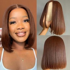 Perruque Bresilienne Cheveux Humain 4x4 Bob Lace Front Wig Human Hair Perruqu...