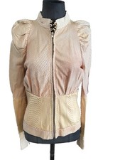 Magnifique Et Authentique Veste Blouson Cuir Python Rose Jitrois 36 Jamais Porté