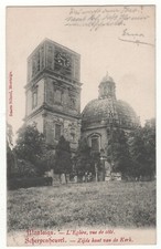 Postcard BELGIUM - MONTAIGU: THE CHURCH SEEN FROM THE SIDE - WRITTEN - GERMAN STAMP