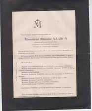 1901 death announcement Etienne VAGNON, canon - Grenoble (Isère).
