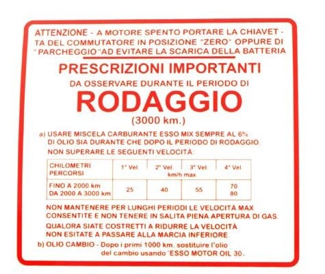 étiquette rouge rodaggio - Étiquette, "rodaggio"