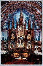 Postcard Montreal Quebec Maitre Autel Eglise Norte Dame Main Alter Church Can.