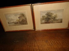 PAIRE D.AQUARELLES ANCIENNES