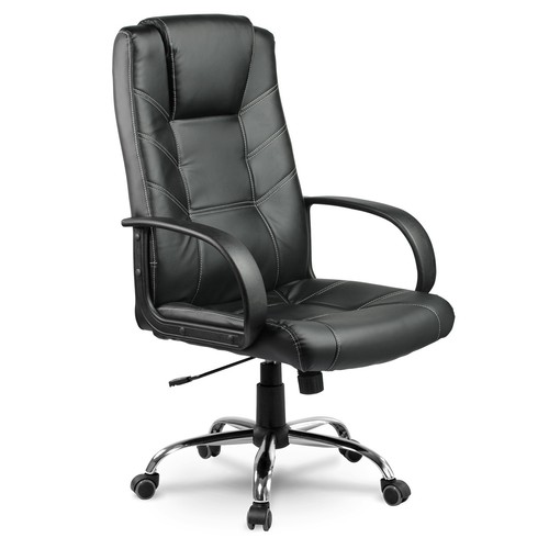 Chaise bureau cuir noir - chaise,
