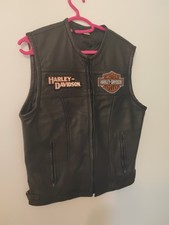 Harley Davidson Haut Cuir Sans Manches Taille L Blues Bros