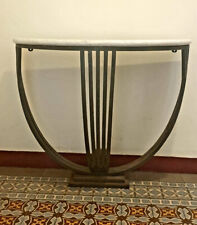 Console art déco 2e moitié du XXe Fer Battu et Marbre