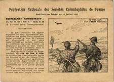 Old postcard Federation Nationale des Societes Colombophiles de France (137129)
