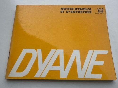 Citroën dyane notice emploi - citroËn,