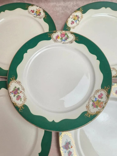 Lot assiettes plates digoin - 7,