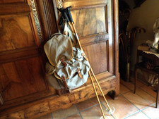 Anciens bâtons de skis,sac à dos,toile,scout,chalet,montagne