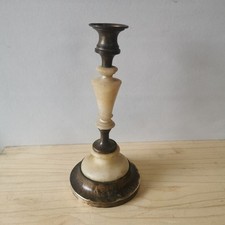 Ancien Bougeoir En Albâtre Et