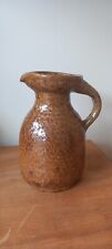 Carafe jug in stoneware speckled with antique brown relief