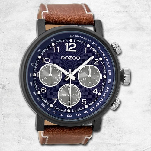 Oozoo cuir montre hommes - cuir,