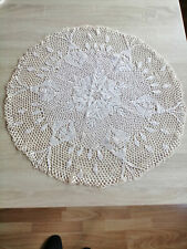 antique handmade beige crochet naple (diam 55 cm)