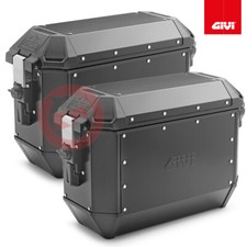 Paire Valises Latéral Aluminium Noir GIVI Monokey Trekker Alaska ALA36BPACK2