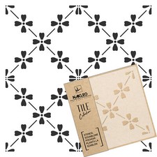 CAMPELO Pochoir en PLASTIQUE réutilisable pour tuiles // Géométrique Marocain