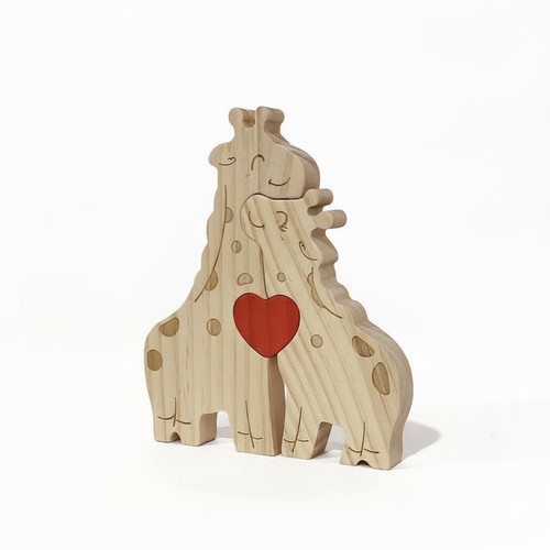 Statuette girafe bois puzzle - girafe,