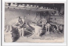 VERNEUIL: interior of a pottery workshop, turn workers -