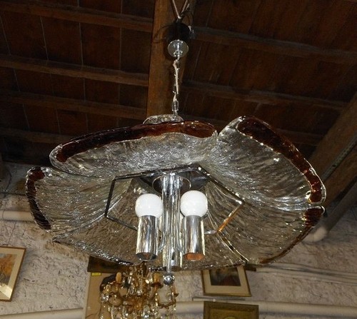 Gros lustre plaque verre - lustre,