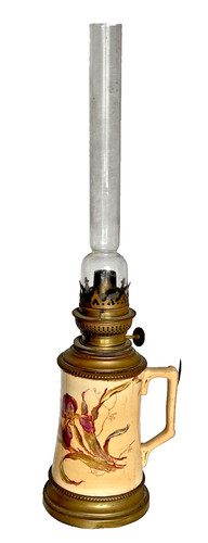 Lampe pétrole faïence - lampe,