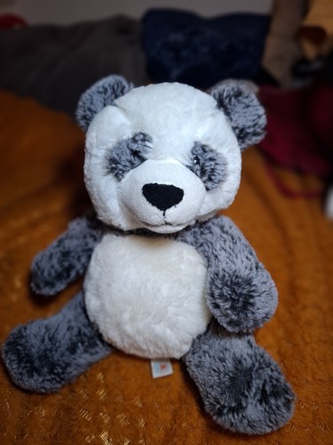 Peluche panda gris blanc - peluche,