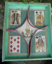 Antique 19th Century Yellow Dwarf Game See Photos 27cmX22cm King Torn Heart