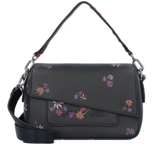Sac desigual noir fleurs mini - desigual,