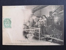 cpa PARIS Machines de la GRANDE ROUE Mécaniciens Mechanics of the FERRIS WHEEL 