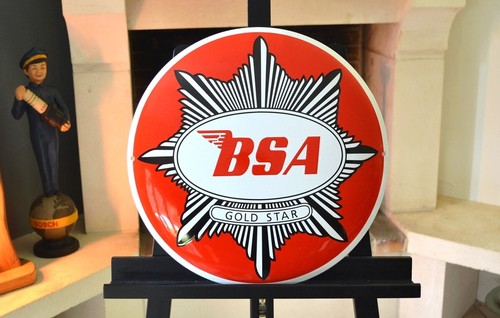 Plaque émaillée bsa moto - plaque,