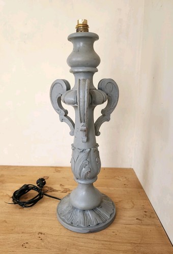Ancien pied lampe bois - de,