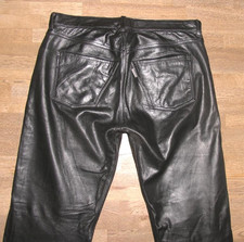 - PROFITEZ - Pantalon En Cuir Pour Hommes En Noir En Cuir Lisse En W34 / L33