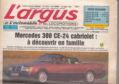 Argus 3310 mercedes - n°3310,