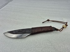 JOAN Y LLORENS UNIQUE HANDMADE LEATHER STRAP FIXED FORGING KNIFE 19.5 CM